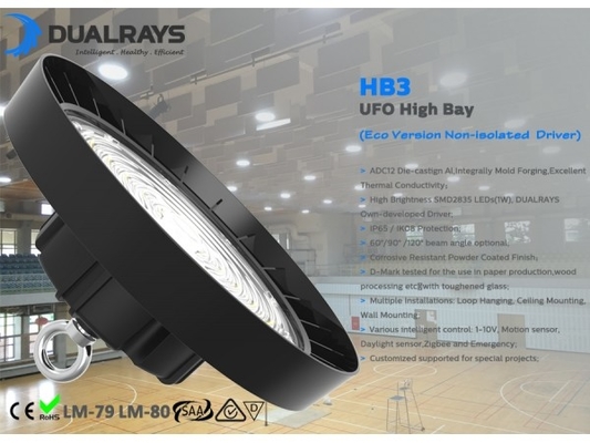 O dado alto da luz da baía do diodo emissor de luz do UFO de AC100~240V moldou a fonte luminosa de alumínio 50/60Hz de IP65 LUMILEDS