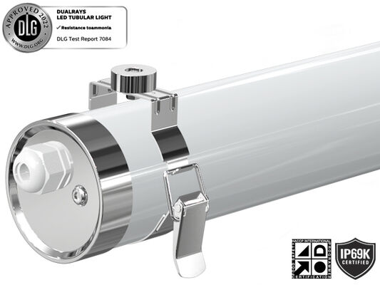 Luz Tubular LED IP69K IK10 PMMA TB6 Anti-UV Amoníaco Para Local de Lavagem de Carros com opção de ligação