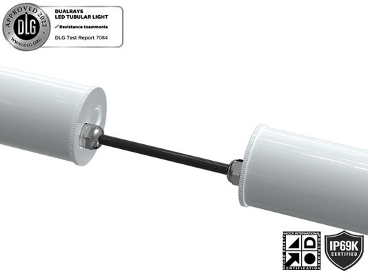 0.6m 20W IP69K IK10 TB7 Luz LED Tubular especialmente para planta de processamento de alimentos, instalações químicas, armazém estável de animais, lavagem de carros