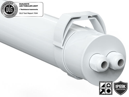 0.6m 20W IP69K IK10 TB7 Luz LED Tubular especialmente para planta de processamento de alimentos, instalações químicas, armazém estável de animais, lavagem de carros