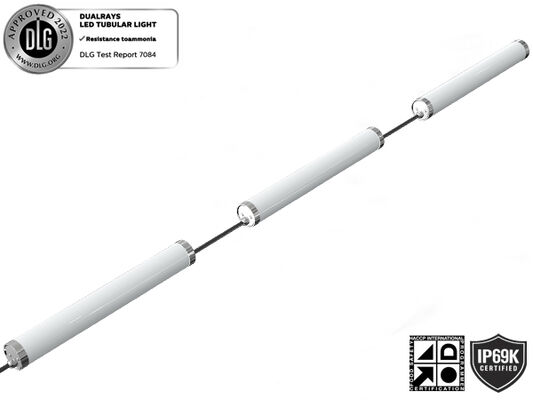 Luz tubular LED 1.2m 40W IP69K IK10 TB6 Anto-UV Amônia Para Estábulo de Animais, Armazém e Local de Lavagem de Carros