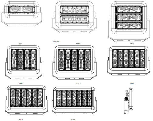 100W Anti-reflexo LED luz desportiva para 100W Metal Halide Substituição com 7 anos Garantia com controle sem fio inteligente Zigbee