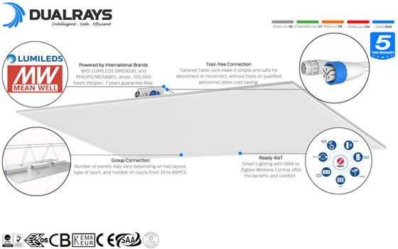 Esportes exteriores do diodo emissor de luz da luz de inundação 1000W do diodo emissor de luz da série de Dualrays F5 que iluminam o motorista Optional de Meanwell Sosen