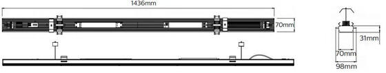 Módulo de luz de retrofit linear LED universal comutável DIP de 75 W com clique rápido com 160LPW para substituição fluorescente T5/T8 com funções de dimerização e emergência DALI comutáveis ​​trifásicas