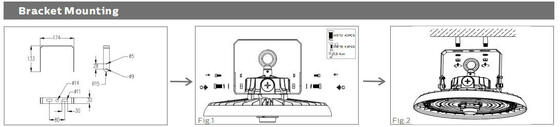 Eficiência elevada alta da liga de alumínio IP65 140LPW da série da baía HB5 do círculo do diodo emissor de luz de Dualrays 200W