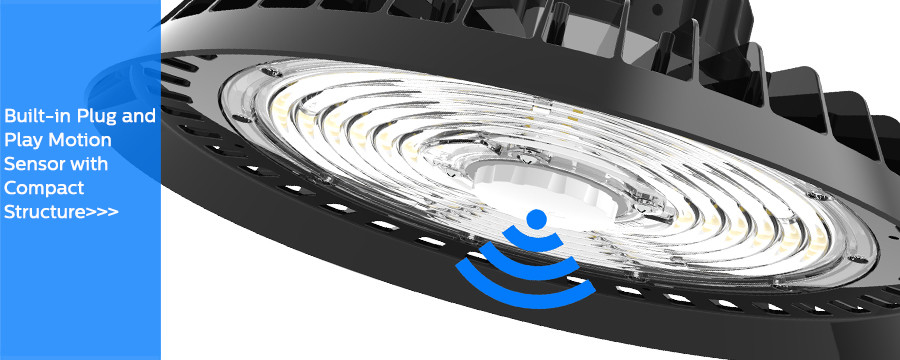 5 anos livram os CB altos SAA TUV GS do CE da luz da baía do diodo emissor de luz do UFO de W da garantia 200 com o sensor da luz do dia para o armazém e a oficina