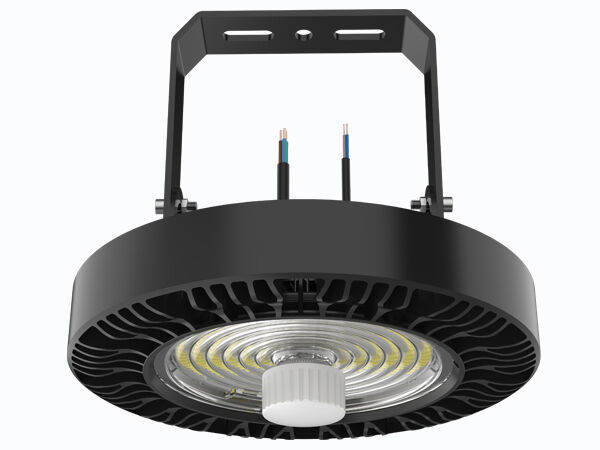 HB4H DIP Comutável de Potência 3CCT UFO LED High Bay Light 150W 150LPW com 90 Graus Al Reflector IP65 IK08 Proteção Europe Warehouse