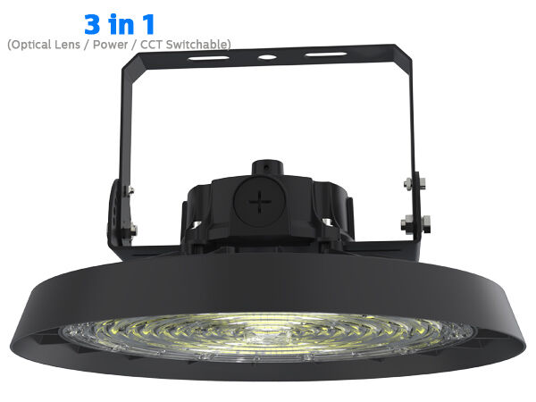 200lm/W IP66 IK08 ENEC RG1 Alumínio para DUALRAYS LIGHTING HB5 High Bay Light 200W 1-10V 120-277V Regulável Armazém Fábrica Logística Hall 100000h