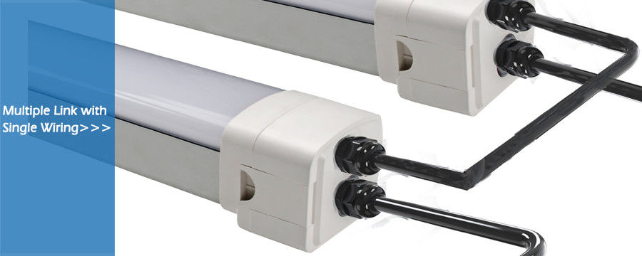 Dispositivo elétrico de luz prendendo simples ou duplo da prova do diodo emissor de luz 60W da luz subterrânea impermeável enlaçável 5ft do parque de estacionamento IP65 tri