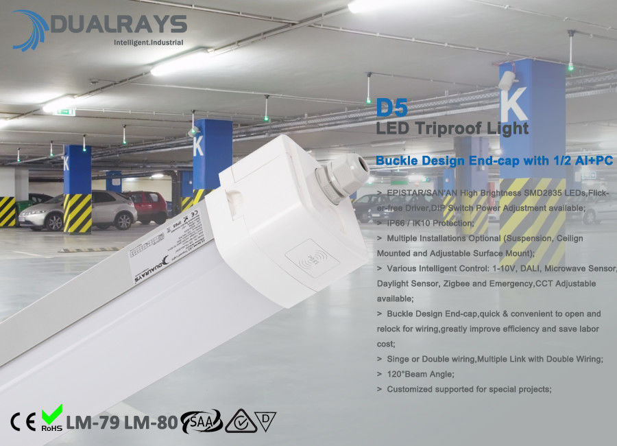 Múltiplo enlaçável com luz prendendo dobro do triproof do diodo emissor de luz com retrofit 5W ou 10W do diodo emissor de luz da emergência em 3 horas
