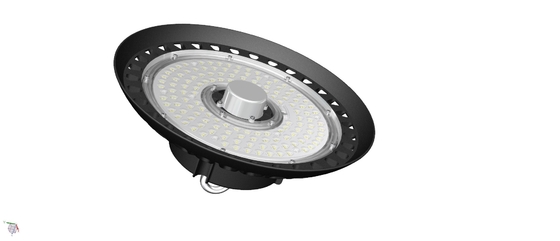 Luz alta 150W 140LPW da baía do diodo emissor de luz do UFO da deterioração da luminosidade reduzida construída no motorista Hook Chain Available