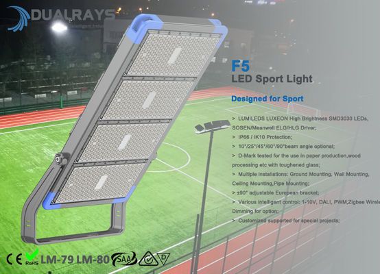 500W área do campo de esporte exterior do brilho alto IP66 que ilumina a luz de inundação alta do diodo emissor de luz do mastro
